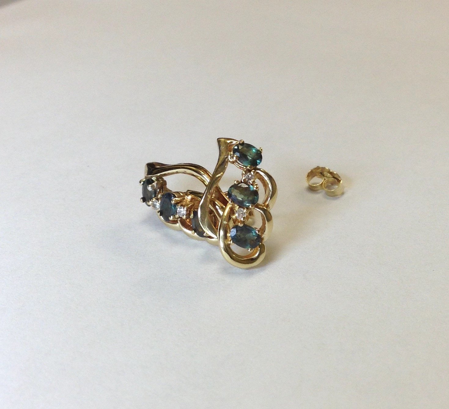 Natural Alexandrite Diamond Earrings in 14K Yellow Gold - Elegant Gemstone Jewelry for Women, Perfect for Weddings, Anniversaries & Special Occasions