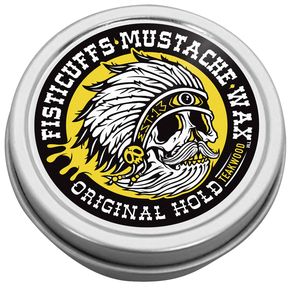 Fisticuffs Teakwood Scent Mustache Wax - Strong Hold Styling Wax for Beards & Mustaches - Perfect for Grooming, Styling & Special Occasions