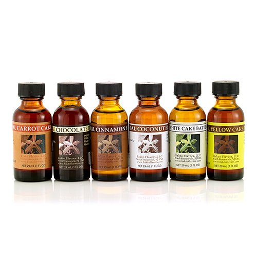 Bakto Flavors Cake Collection - Natural & Delicious Cake Flavors (Chocolate, White Cake Batter, Carrot Cake, Yellow Cake, Cinnamon, Coconut) - Perfect for Baking, Frosting, and DIY Dessert Recipes