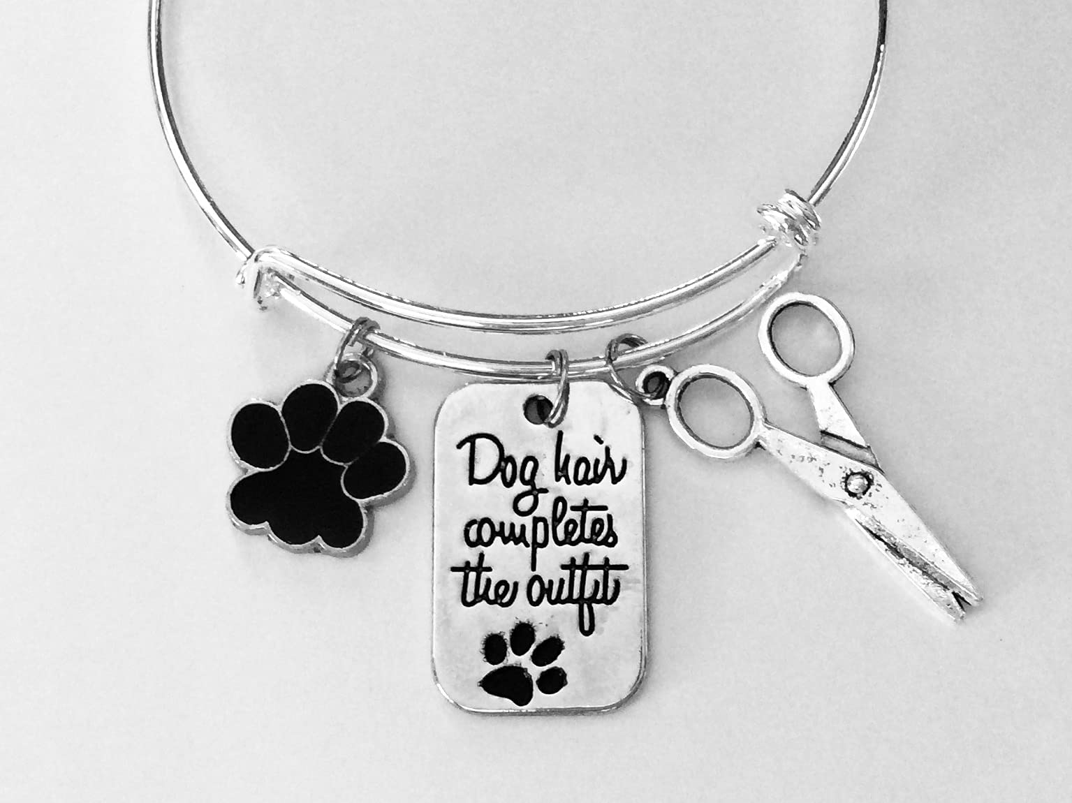 Expandable Charm Bracelet for Dog Groomers & Dog Lovers - Perfect Pet Hair Accessory Gift for Dog Owners - Great for Grooming Salons, Dog Shows & Everyday Wear