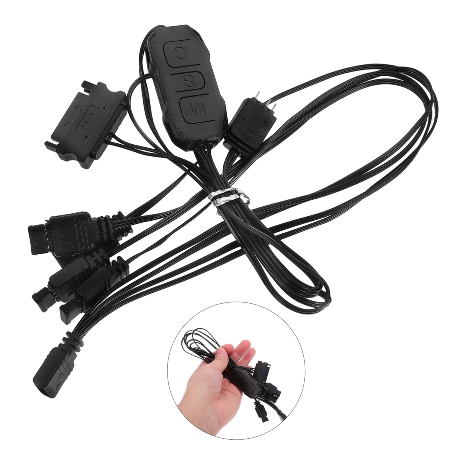 OSALADI 2-Pack RGB LED Controller Kit for PC - Includes Motherboard Controller, Addressable LED Strip Controller & Software with Adapter | Perfect for Gaming PC Setup, Custom Desktop Lighting & Home Office Decoration