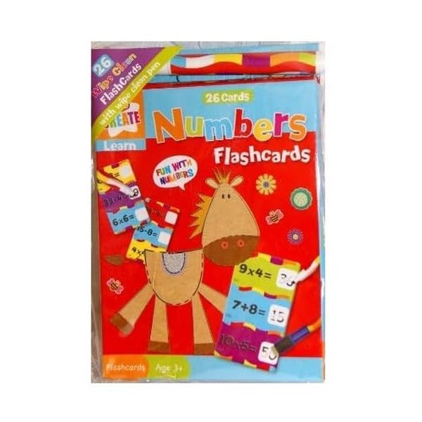 Number Flash Cards for Kids with Wipe Clean Pen - Reusable Math Learning Cards for Preschool & Kindergarten Classroom or Homeschool