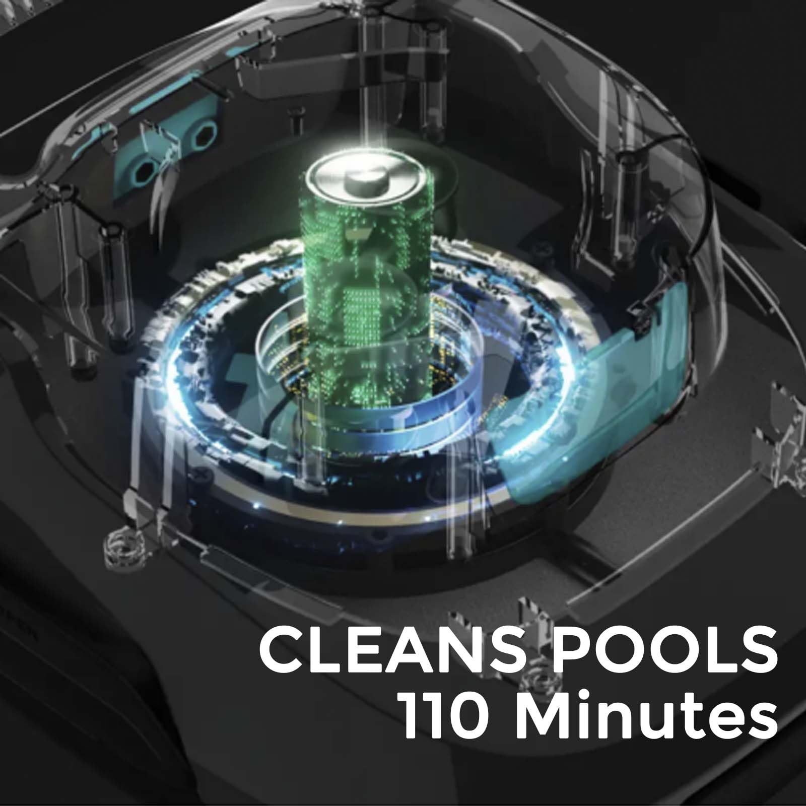 Automatic Pool Cleaner Robot - Cordless, Dual Motor, 90 Min Runtime, Covers 861 Sq Ft for Above Ground Pools | Ideal for Backyard, Inground & Swimming Pool Maintenance