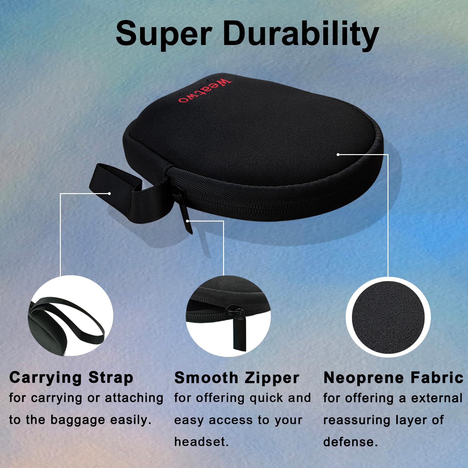 Premium Neoprene Headphone Storage Bag - Lightweight Travel Case for Wired & Wireless Headsets - Compatible with Jabra Evolve 20/30/40/65/75 & Plantronics Blackwire 3210/3220/3320/CS510 - Perfect for Office, Commuting & Travel Protection