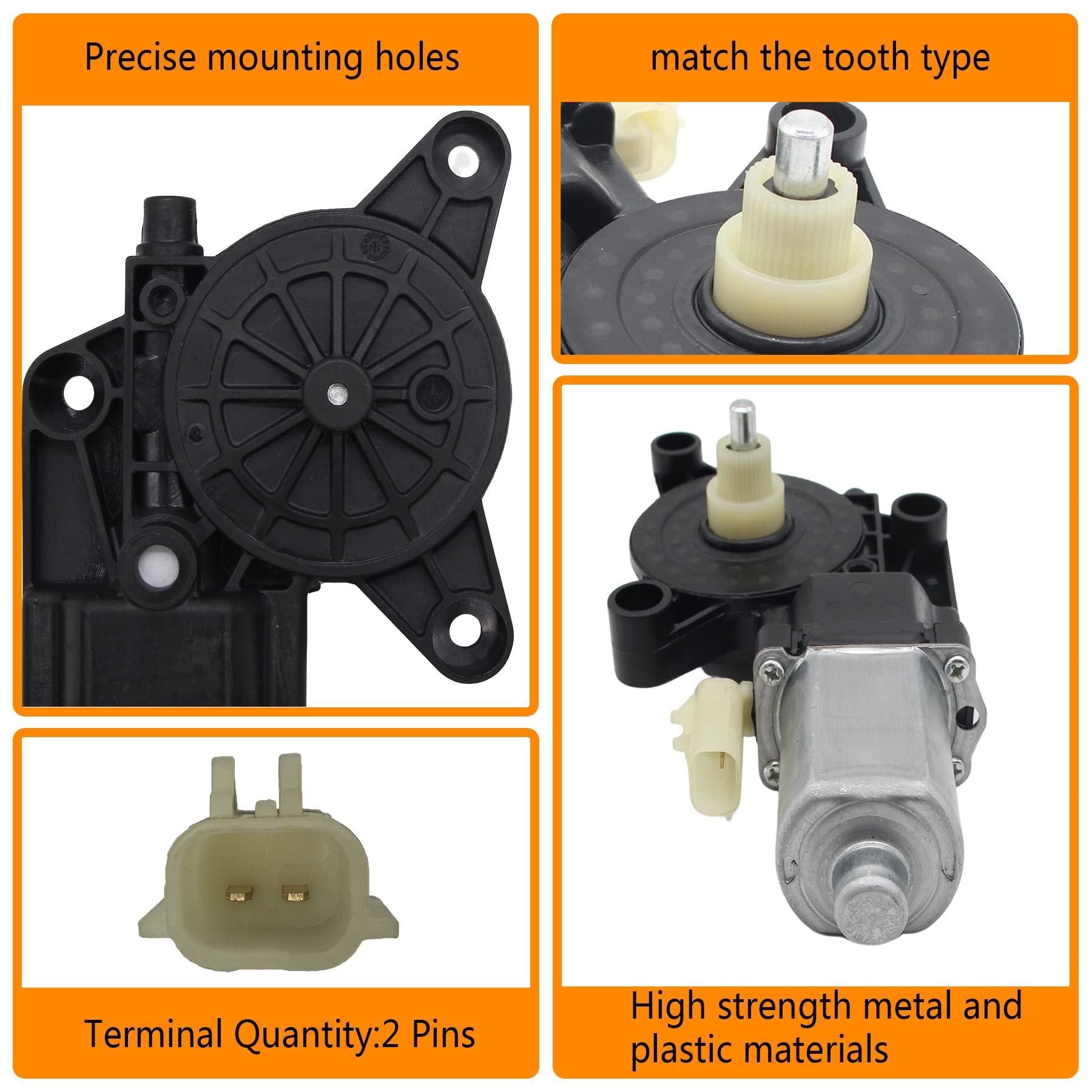 2 Pins Power Window Motor Replacement for Chrysler 200/Cirrus/Sebring/Town & Country, Dodge Avenger/Grand Caravan, Ram C/V - Fits 68020566AA 742-339 68030661AA 68021446AA - Perfect for Smooth Window Operation & DIY Auto Repairs