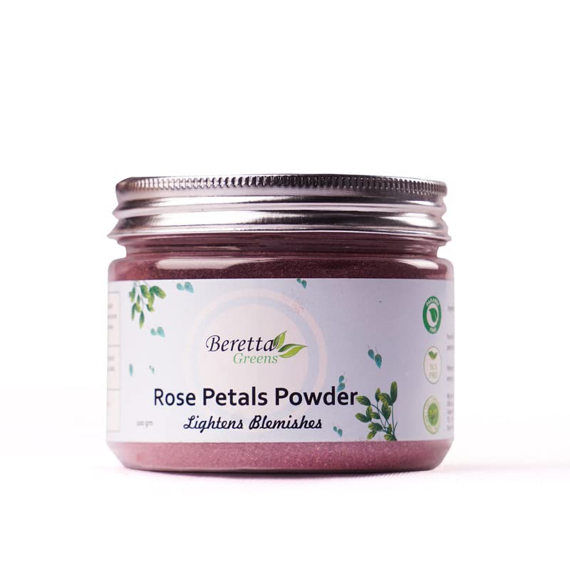 Beretta 100% Natural Rose Petal Powder for Face & Skin Care - 100gm | DIY Face Mask, Aromatherapy & Natural Beauty Treatments