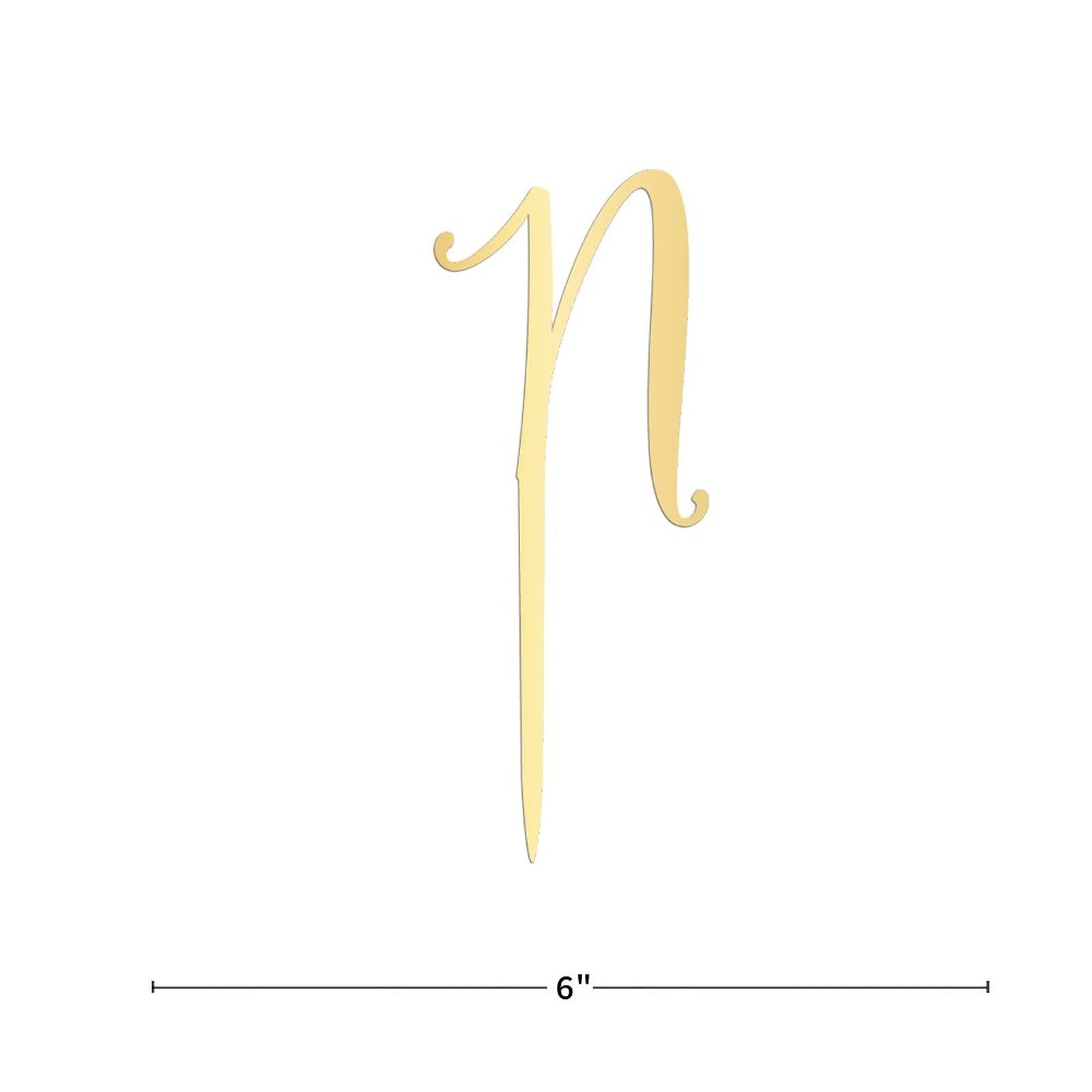 Gold Glitter Letter N Cake Topper - Personalized Acrylic Wedding & Birthday Cake Decoration - Rustic Party Supplies for Weddings, Birthdays, Baby Showers & Special Events