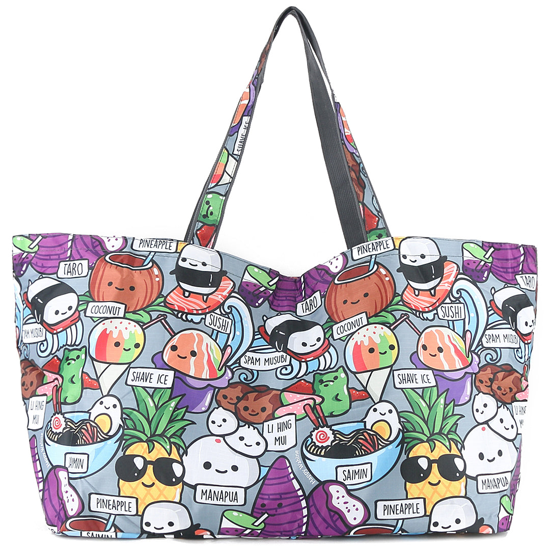 Hawaiian Style Carry All Tote Bag - Premium Grey Beach Tote for Women | Perfect for Travel, Shopping & Beach Day Essentials