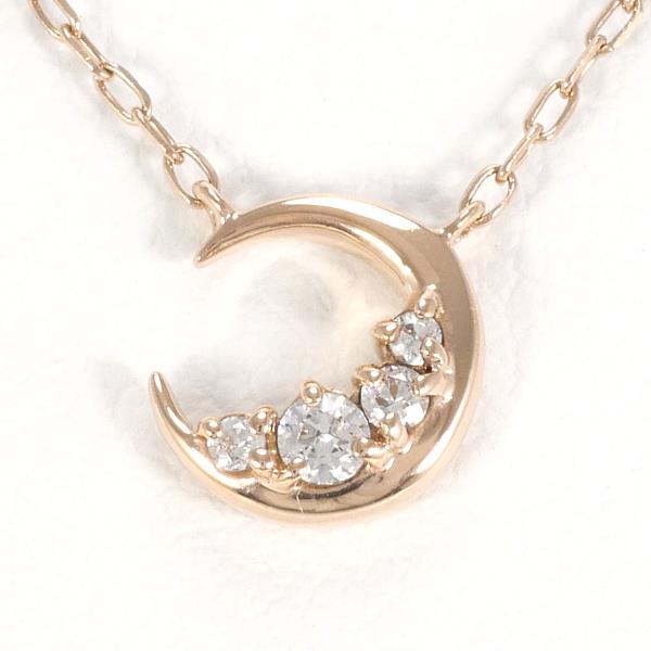 4℃ K10PG Pink Gold Zirconia Necklace for Women - Elegant Cubic Zirconia Pendant Jewelry Gift for Anniversary, Valentine's Day & Special Occasions