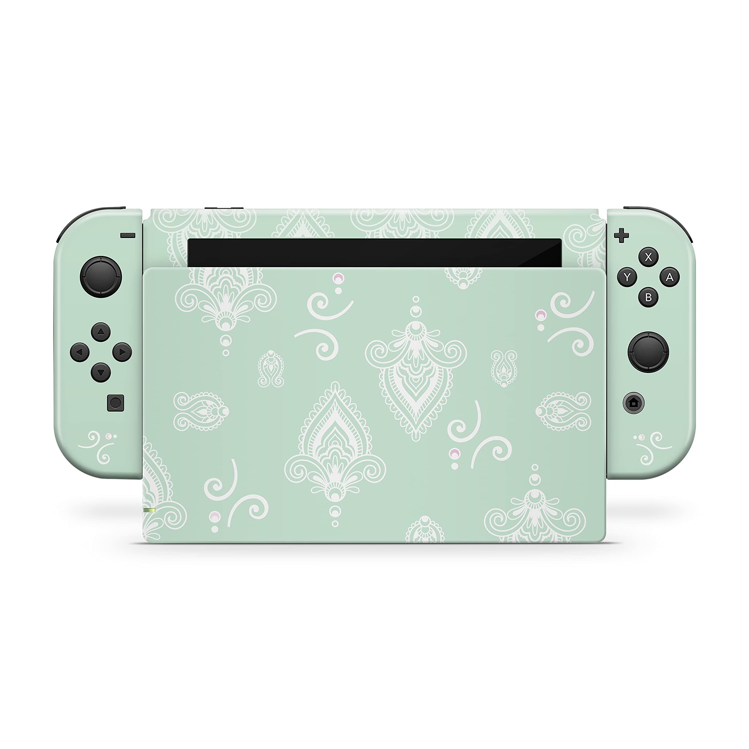 Kawaii Green Flower Vinyl Skin Wrap for Nintendo Switch - 3M Premium Full Decal Cover Compatible with Joy-Con, Console & Dock | Perfect for Gaming, Travel & Personalization