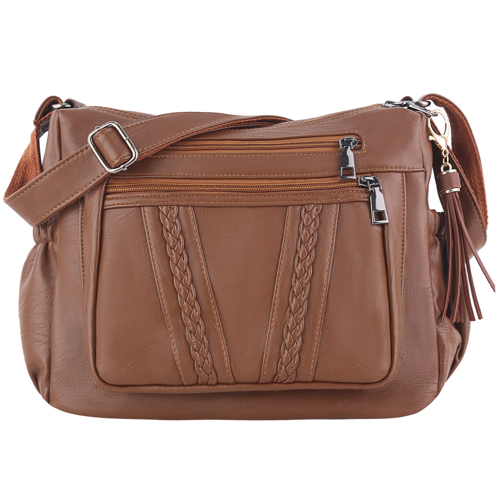 ELDA Women's Crossbody Bag - Soft PU Leather Purse with Multiple Pockets, Stylish Shoulder Bag for Everyday Use, Work, Travel & Shopping