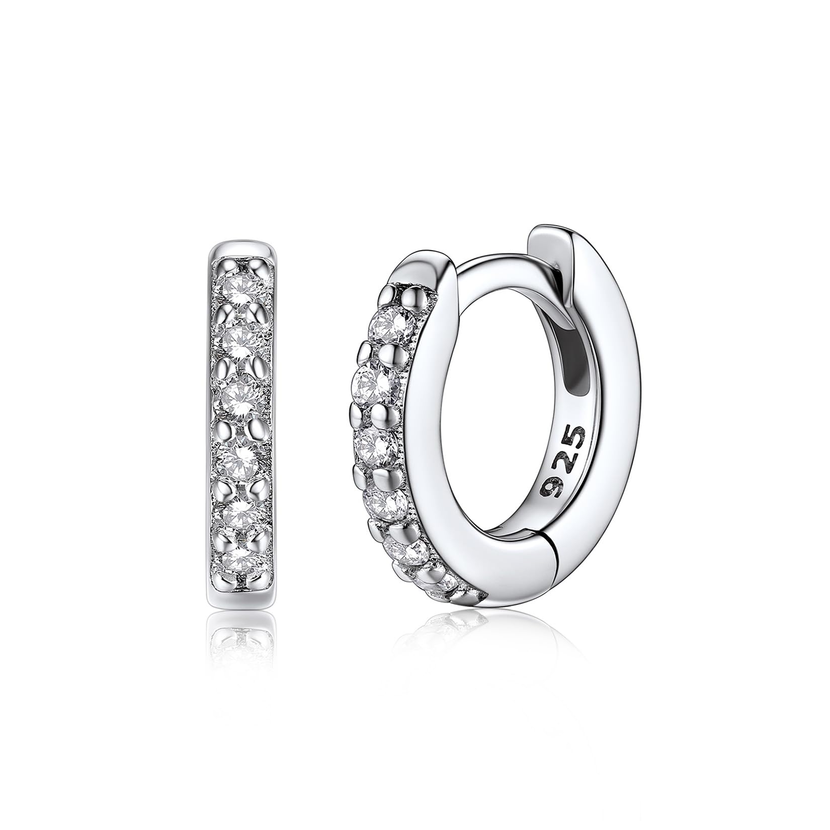 Silvora 925 Sterling Silver Small Hoop Earrings for Women & Men - Minimalist Huggie Hoops, Cartilage Earrings with Elegant Gift Box | Perfect for Everyday Wear, Gifts & Special Occasions