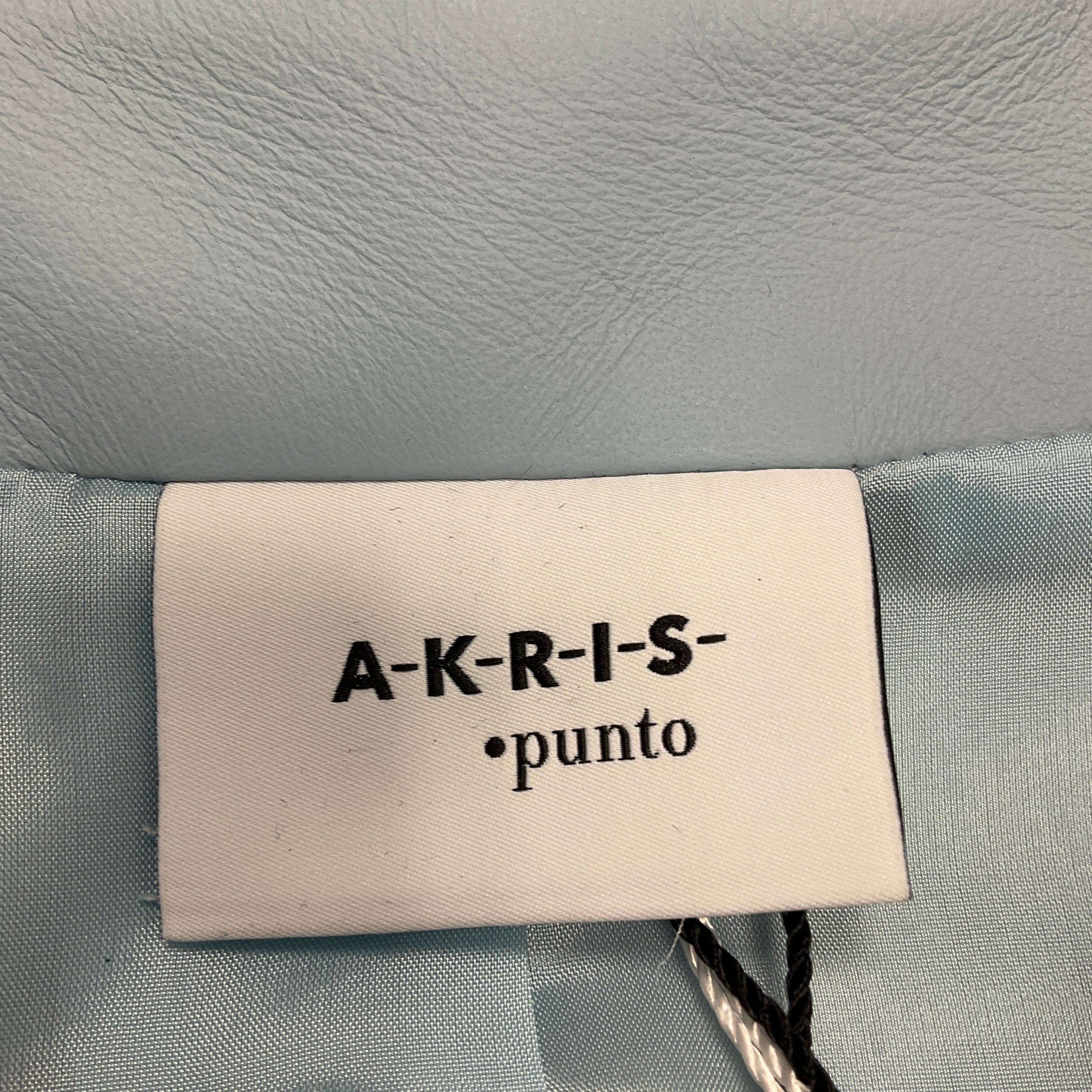 Akris Punto Women's Pale Denim Lambskin Nappa Leather Jacket - Stylish Outerwear for Casual & Evening Wear