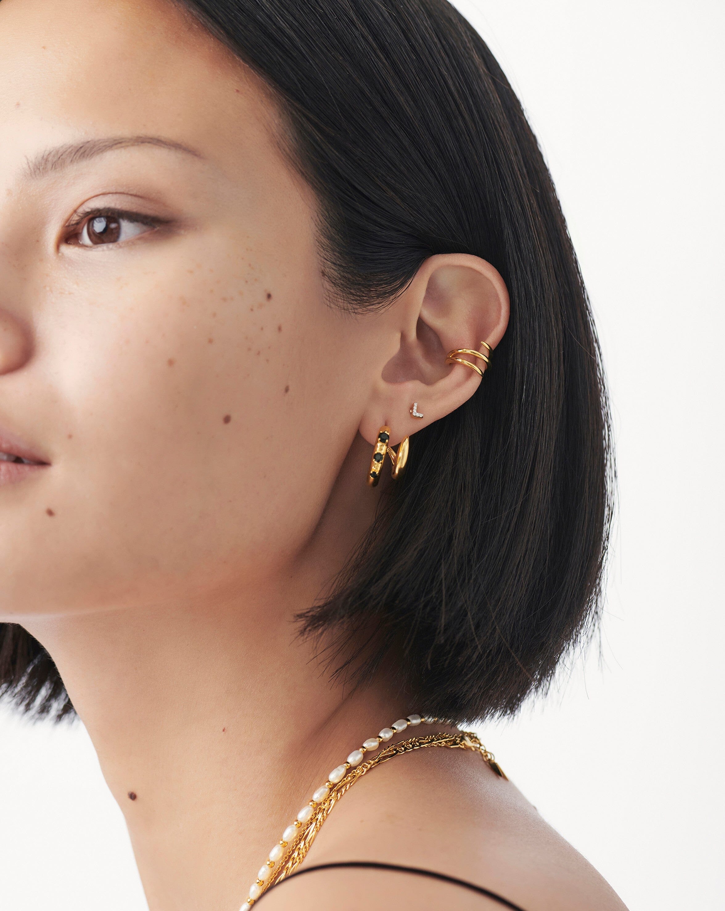 Pave Initial Single Stud Earring - 18k Gold Vermeil & Cubic Zirconia Monogram Jewelry | Personalized Gift for Women, Birthday, Anniversary | Everyday Elegance & Special Occasion Wear