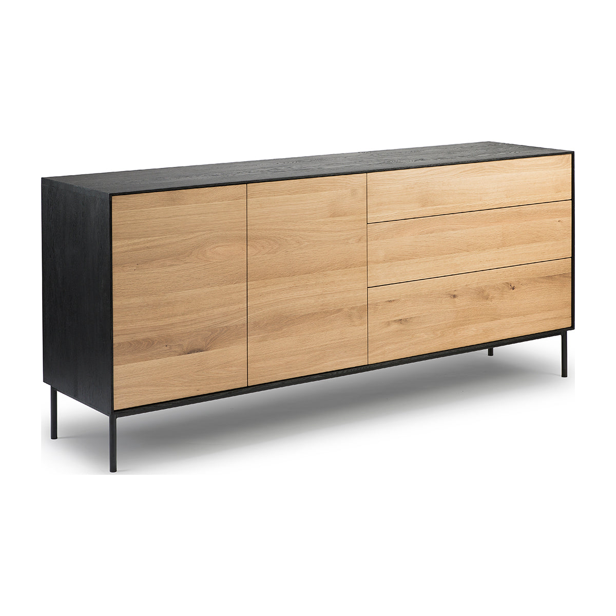 Blackbird 2 Door & 3 Drawer Sideboard Cabinet - Modern Storage Console for Living Room, Dining Room, or Entryway - Solid Wood TV Stand with Ample Storage Space