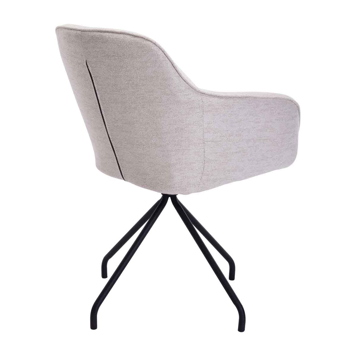Levi Swivel Fabric Dining Arm Chair - Modern Upholstered Accent Chair for Kitchen, Dining Room & Office - Comfortable & Stylish Home Furniture