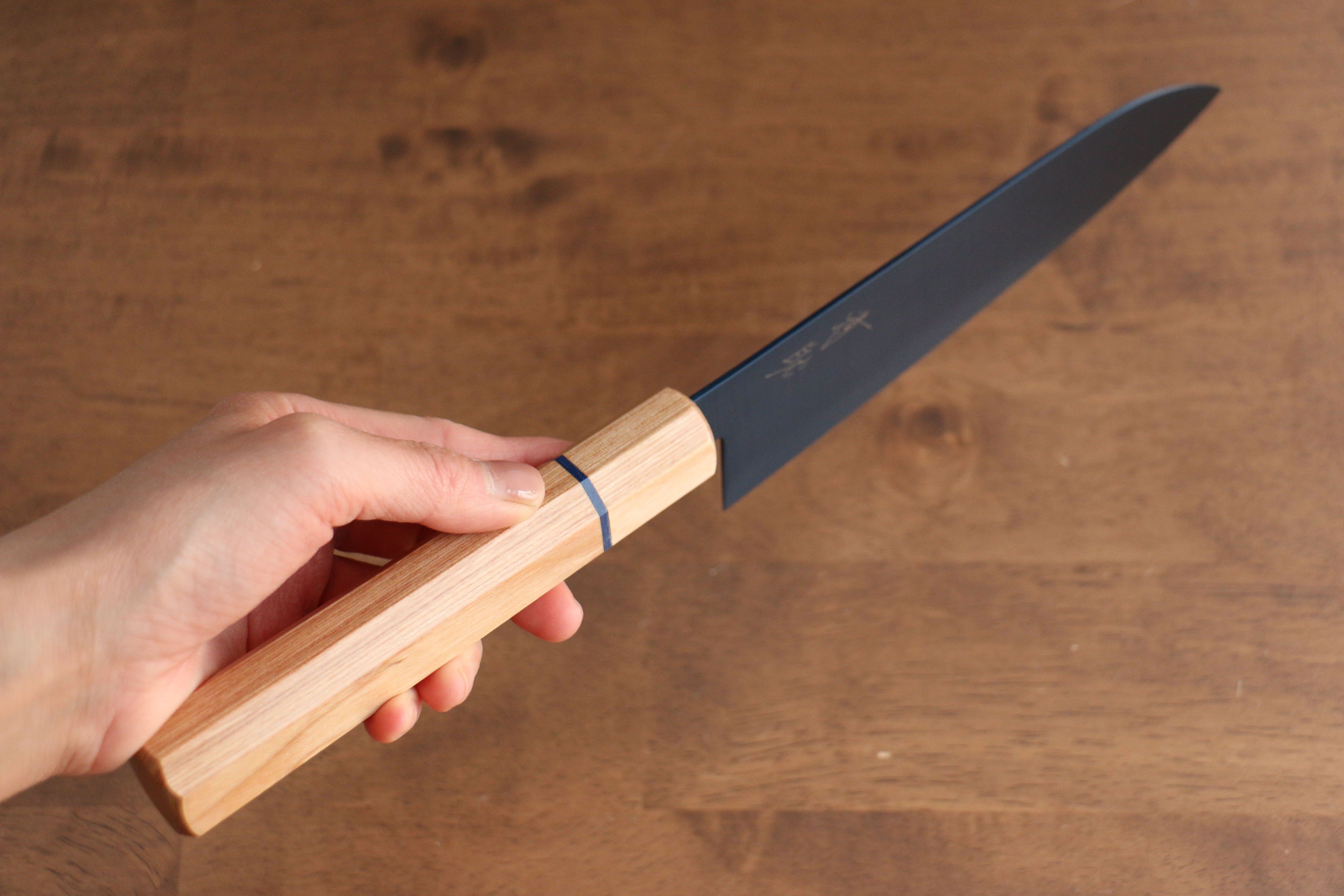 Premium Seisuke SK 85 Santoku Knife 180mm - Japanese Stainless Steel Blade with Ion Plating & White Wood Handle - Perfect for Slicing, Dicing, and Chopping Vegetables, Meat, and Fish