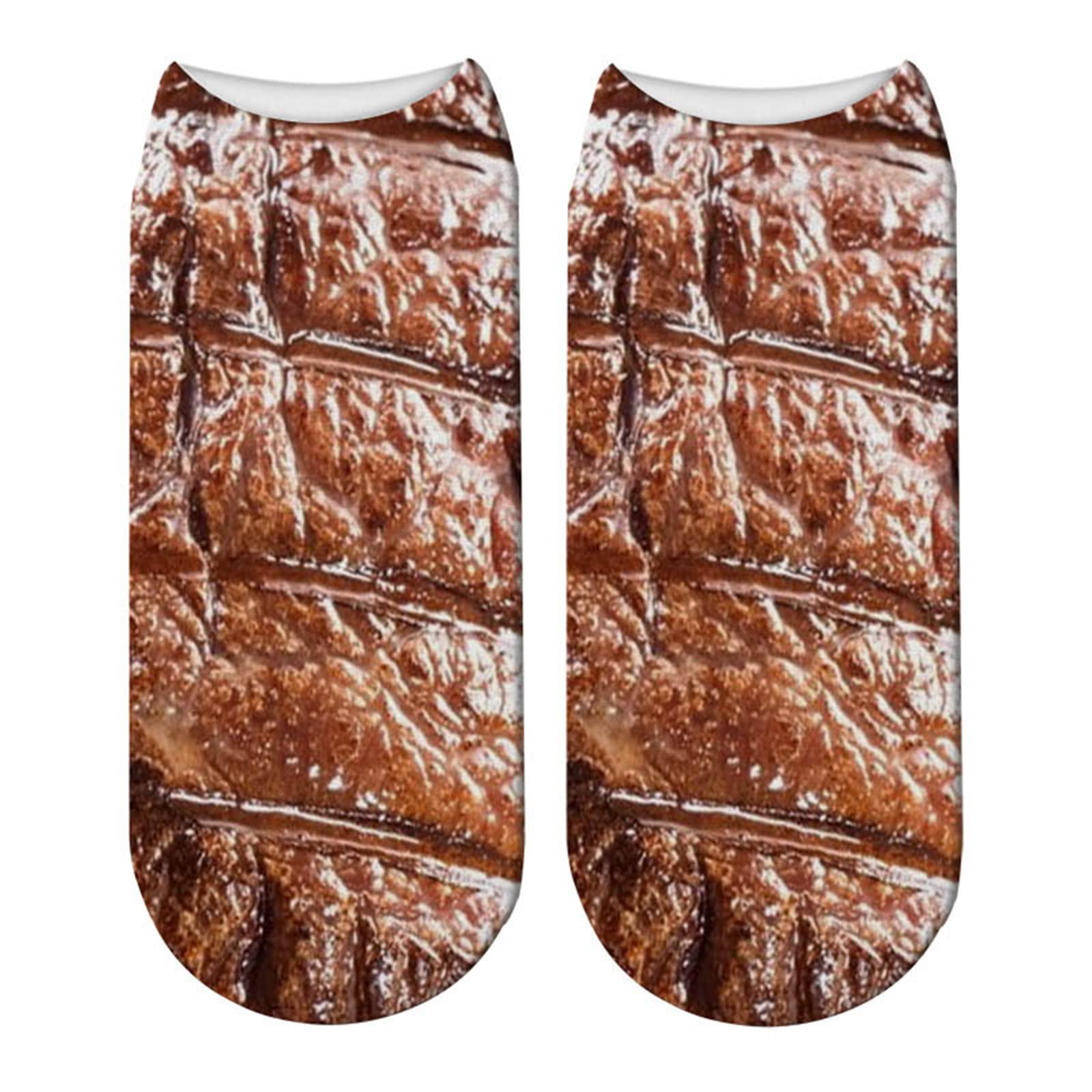 Funny Steak Socks for Women - Cute Meat-Themed Stockings - Perfect Birthday Gifts for Her - Great for BBQ Parties, Cooking Enthusiasts & Food Lovers