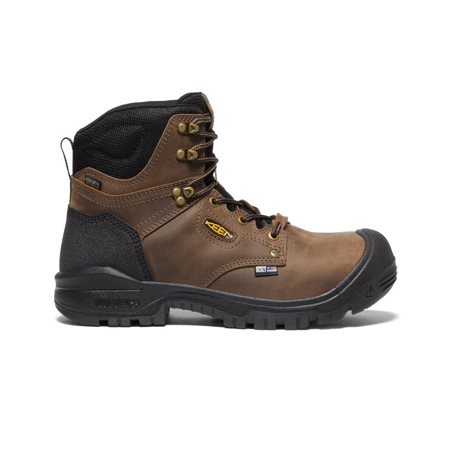 **Men's Independence 6 Waterproof Work Boots with Carbon Toe - Dark Earth & Black - Durable Safety Boots for Construction, Hiking & Outdoor Work**