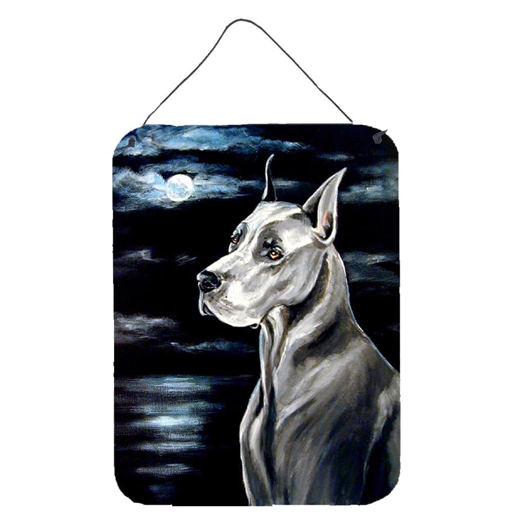 Caroline's Treasures 7067DS1216 Great Dane Moonlight Wall Decor - Aluminum Metal Sign for Kitchen, Bar, Bathroom, Front Door - 12x16 Multicolor Home & Office Decoration