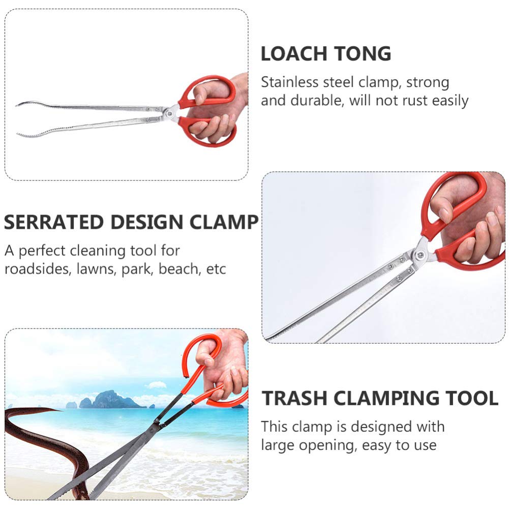 **Heavy Duty Stainless Steel Crab Trash Grabber Tongs - 53cm Scissor Tongs for Seafood, BBQ, Grilling & Kitchen Use - Durable Garbage Picker for Crab Cooking, Beach Cleanup & Outdoor Activities**