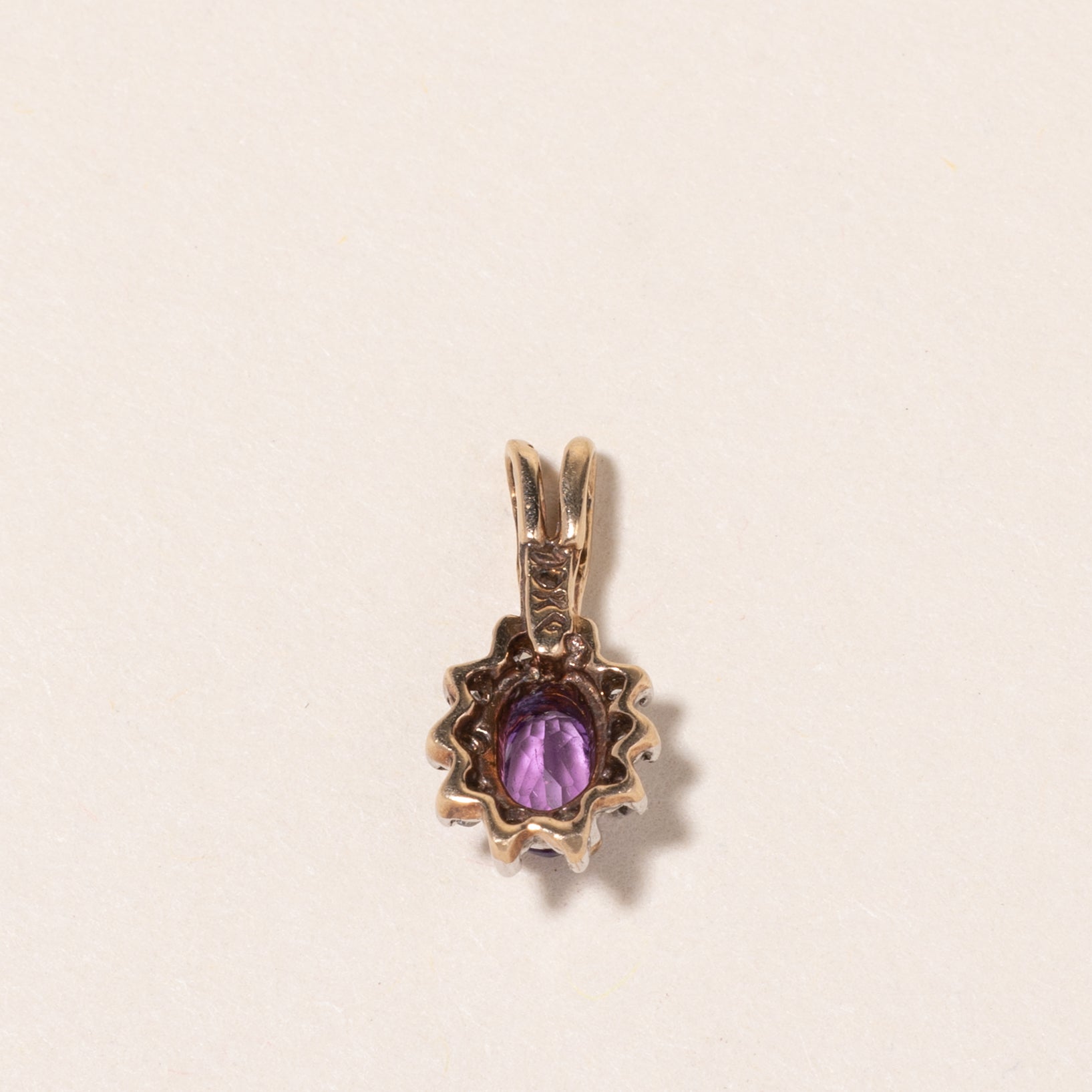 10K Yellow Gold Amethyst & Diamond Pendant Necklace | 0.17ct Natural Amethyst & 0.05ctw Diamond | Elegant Jewelry Gift for Women | Perfect for Birthdays, Anniversaries & Special Occasions