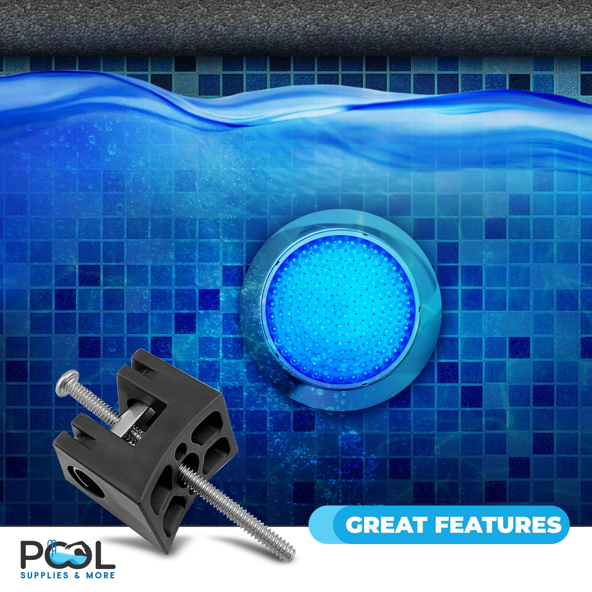 Pool Light Wedge Replacement - Universal Fit for Most Above Ground & Inground Pool Lights - Rustproof & UV Resistant - Easy Installation - Perfect for Broken Pool Light Niches (Great for Night Swimming, Pool Parties & Backyard Decor)