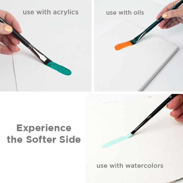 Premium Black Swan Synthetic Red Sable Filbert Paint Brushes - Set of 5 Professional Artist Brushes for Oil, Acrylic & Heavy Body Media - Long Handle Design for Comfort & Control - Perfect for Canvas Painting, Portrait Work & Fine Art Techniques