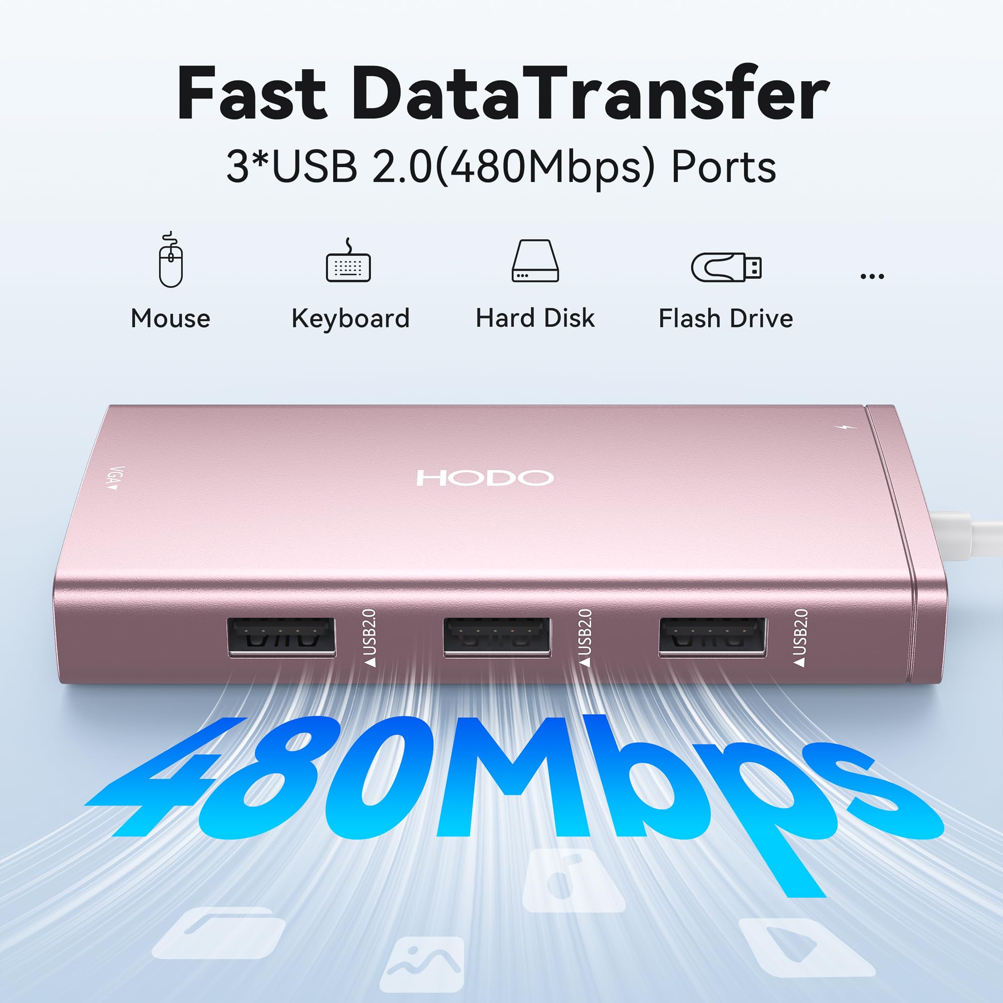 8-in-1 USB C Docking Station for Dell/HP Laptops - Dual/Quad Monitor Adapter with 4K HDMI, DisplayPort, VGA, 3x USB 2.0 Ports & 100W PD - Perfect for Home Office, Gaming & Multi-Screen Productivity