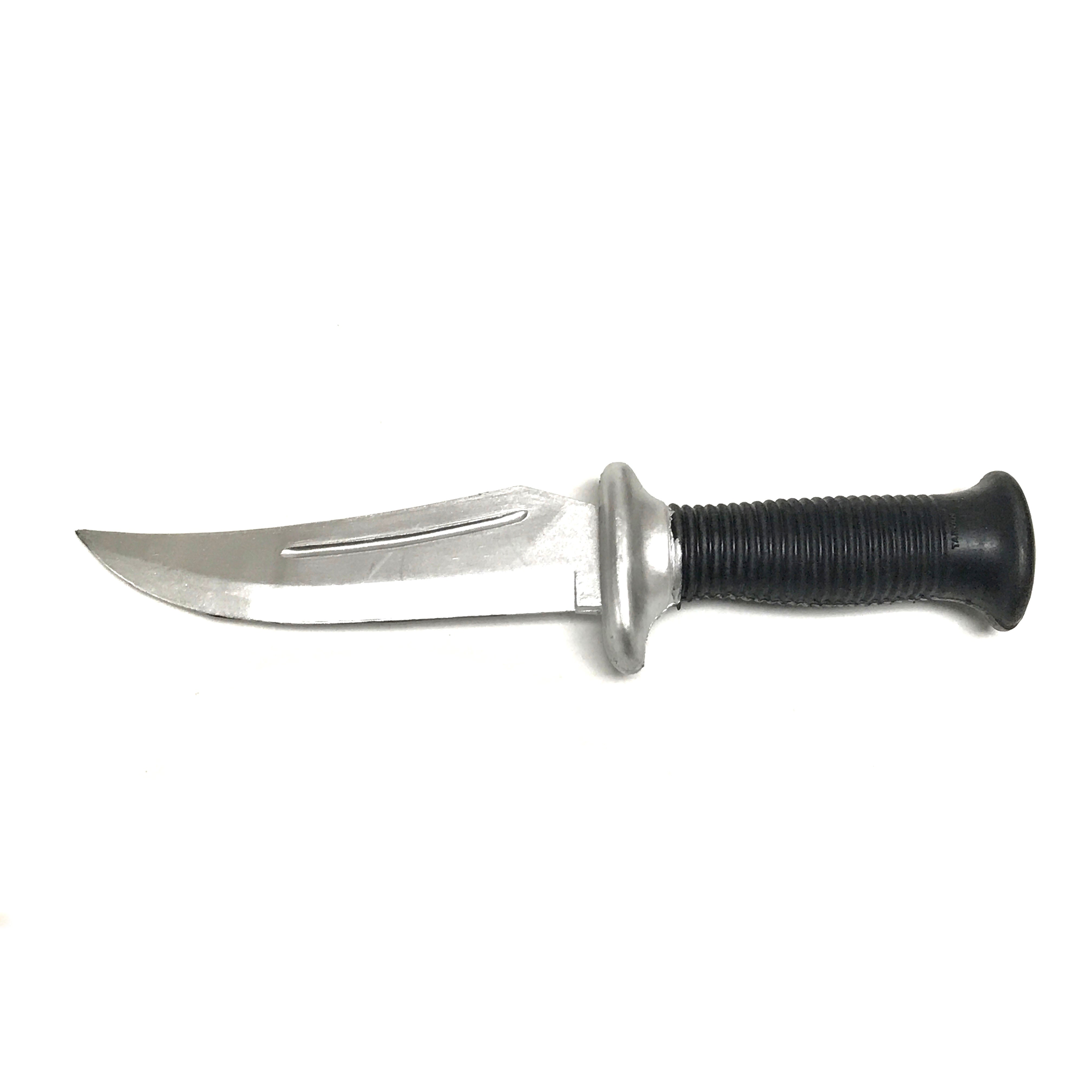 11 Inch Silver and Black Survival Training Knife - Durable Solid Rubber Contact Prop with Safe Blade for Outdoor Adventures, Tactical Training & Self-Defense Practice