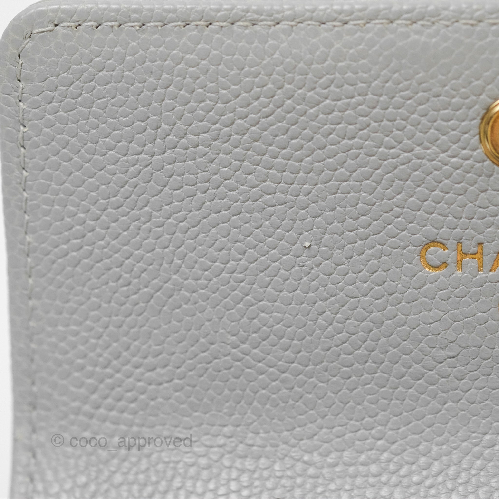 Chanel Boy Quilted Flap Card Holder Wallet in Grey Caviar Leather with Aged Gold Hardware - Perfect for Everyday Use & Luxury Gift Giving