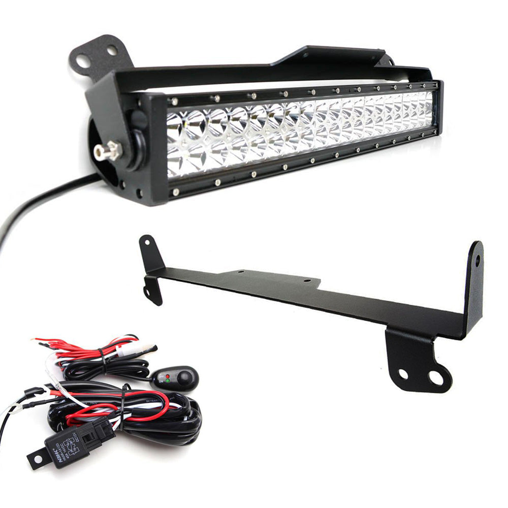 120W 20-Inch LED Light Bar with Lower Bumper Bracket & Wiring Kit - Compatible with 2011-2016 Ford F250/F350 Super Duty - Off-Road Lighting for Trucks, Jeeps & ATVs