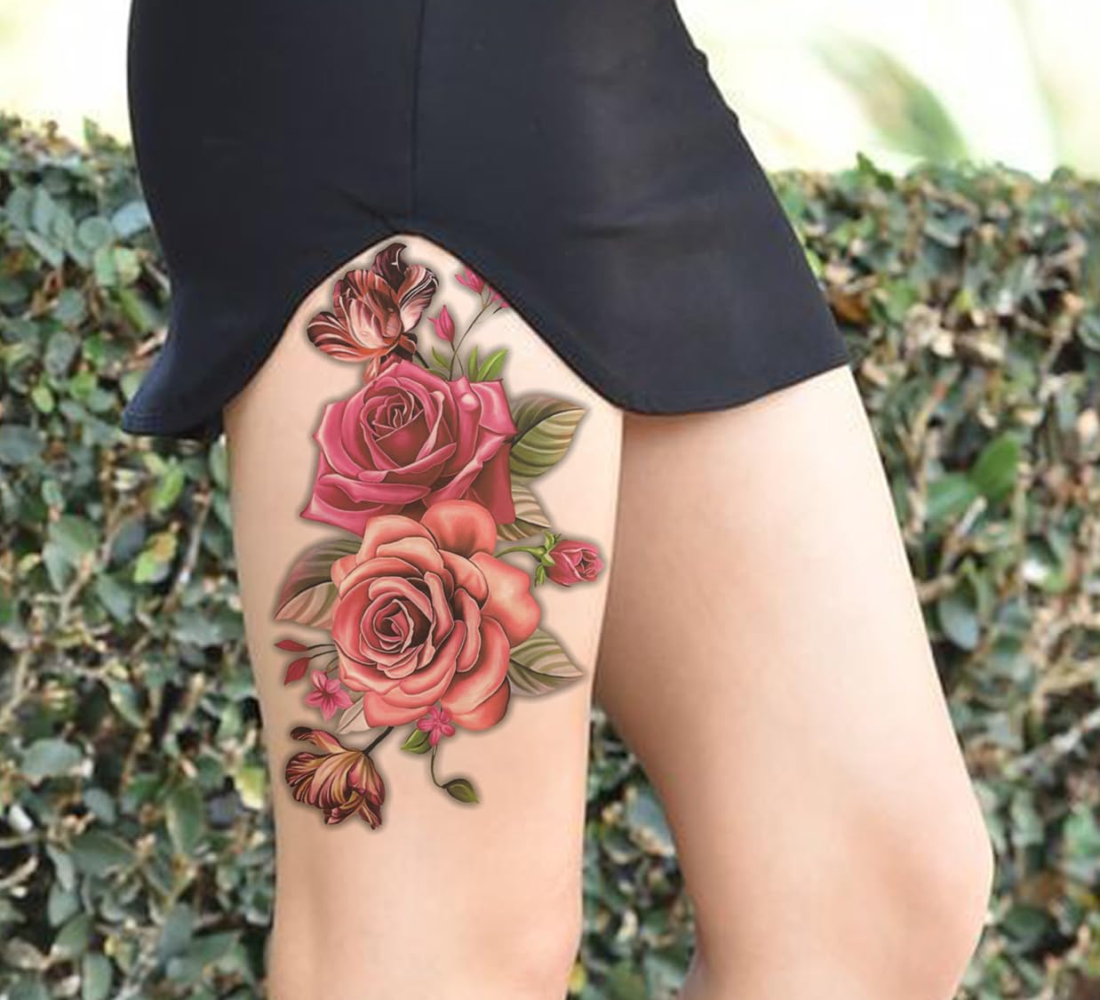 Waterproof Temporary Tattoo Stickers for Men & Women - 3D Realistic Flowers, Butterflies, Stars, Angels, Wolves & Armband Designs (21X15cm) | Perfect for Parties, Halloween Costumes & Body Art