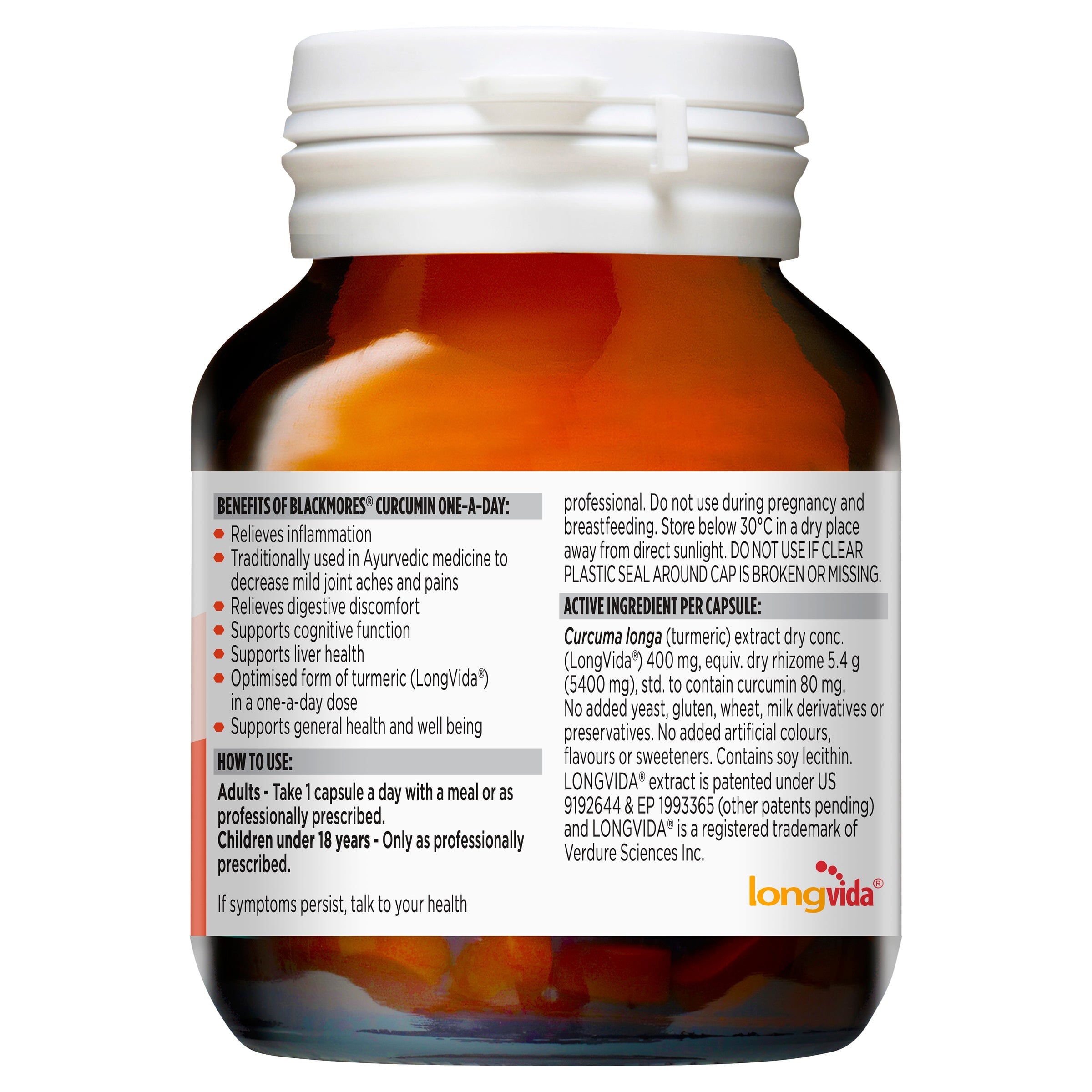 Blackmores Curcumin One A Day Supplement - 1500mg Turmeric Extract with 95% Curcuminoids for Joint & Inflammation Support - Daily Immune & Digestive Health Boost - Perfect for Active Lifestyles & Wellness Routines