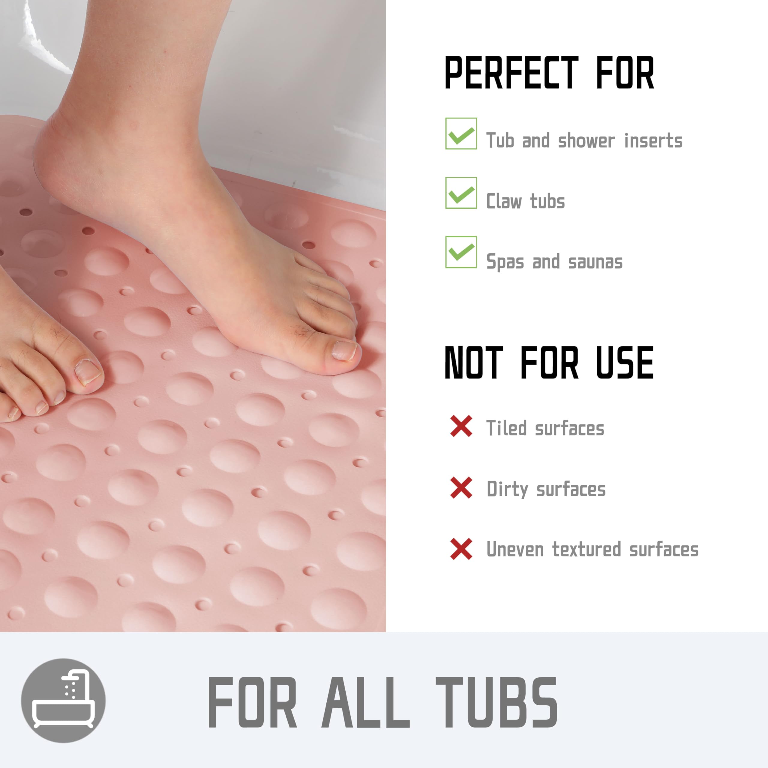 Non-Slip Shower Mat for Bathtub - 40