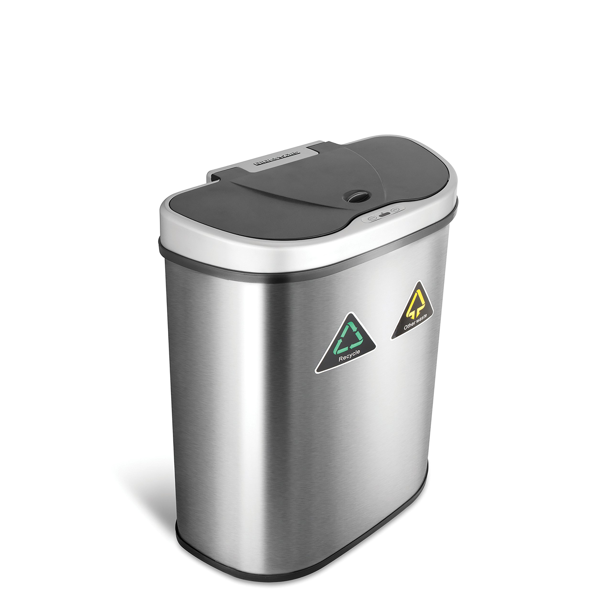 Ninestars Automatic Motion Sensor Trash Can with 10 Free Liners - Hands-Free Touchless Kitchen & Bathroom Waste Bin for Home & Office Use