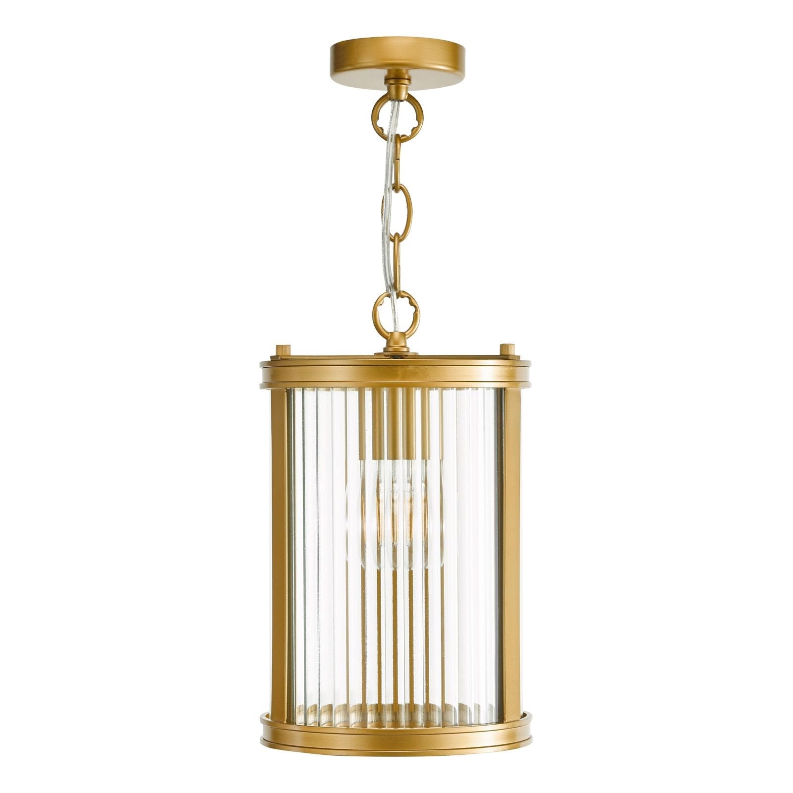 Bianka Pendant Light Fixture - Bronze & Matte Black with Ribbed Glass Shade (E17 Base) - Perfect for Dining Room, Kitchen Island or Bedroom Lighting