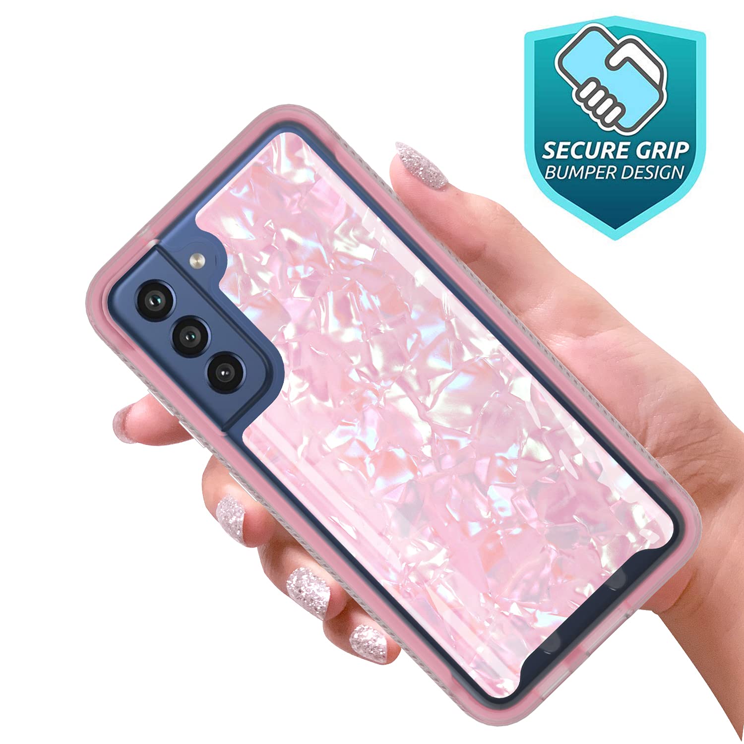 Rosebono Samsung Galaxy A03S Case - Shockproof Hybrid Protective Cover with Stylish Graphic Design (Pink) - Perfect for Everyday Use, Travel & Outdoor Activities