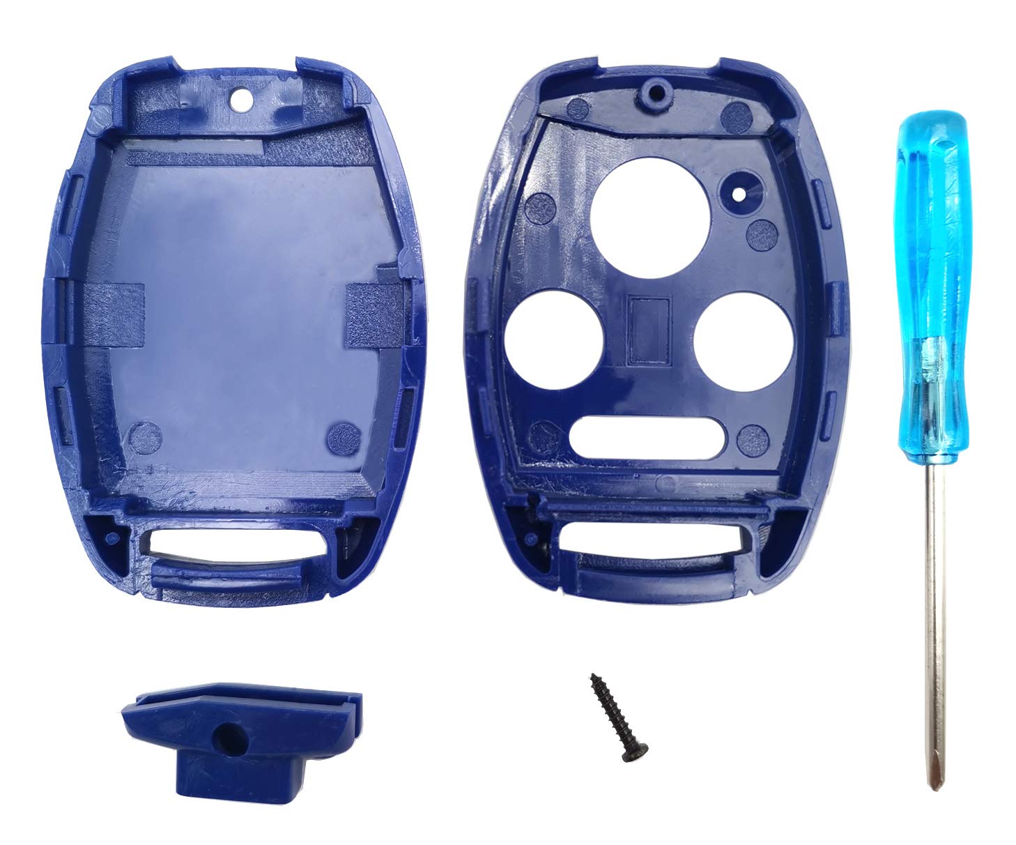 Premium Key Fob Cover Case for Honda Accord 2003-2012, Civic EX 2006-2013, Pilot 2009-2015, CR-V 2005-2006 - Durable Remote Key Shell Replacement (1 Black + 1 Blue) - Perfect for Car Key Protection & Style Upgrade