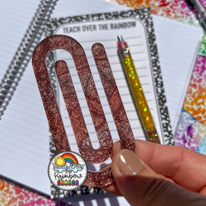 Premium Autumn Brown Acrylic Paper Clips - 100 Pack, Decorative & Functional for Office, School, Scrapbooking & Gift Wrapping