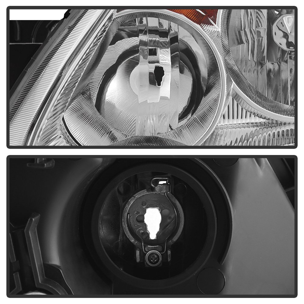 ACANII Chrome OE Style Headlights Replacement for 2005-2006 Honda CR-V - Left & Right Pair - Durable Front Lamps for Night Driving & Foggy Conditions