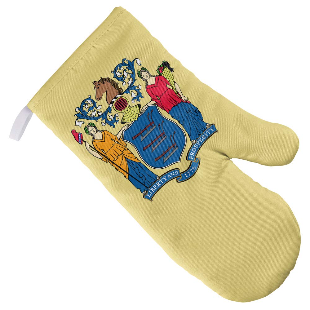 New Jersey Flag Oven Mitt - Heat Resistant Kitchen Glove for Cooking, Baking & BBQ - Perfect for Indoor & Outdoor Use, Grilling, Camping & Tailgating