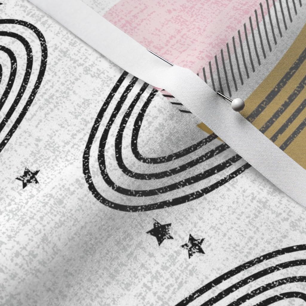 Planet Sky Space Outer Space Planets Mid Century Modern Printed Satin Fabric by The Yard - Sewing, Lining, Apparel, Fashion, Blankets, Home Decor - Perfect for DIY Projects, Quilting & Upholstery