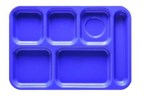 GET TR152PB 6-Compartment Right-Hand Lunch Food Tray, 14.5