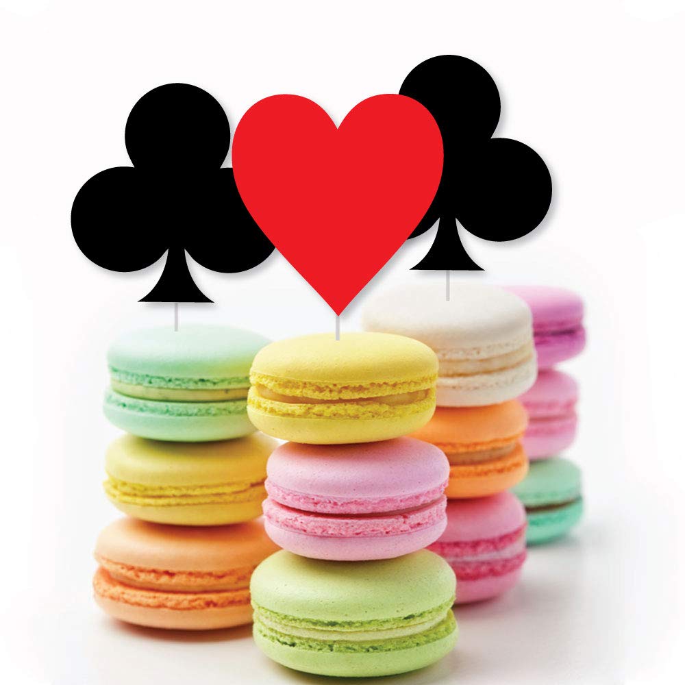 Big Dot of Happiness Las Vegas Casino Party Cupcake Toppers - Set of 24 Clear Dessert Treat Picks for Casino Theme Birthday, Bachelorette & Game Night Decorations