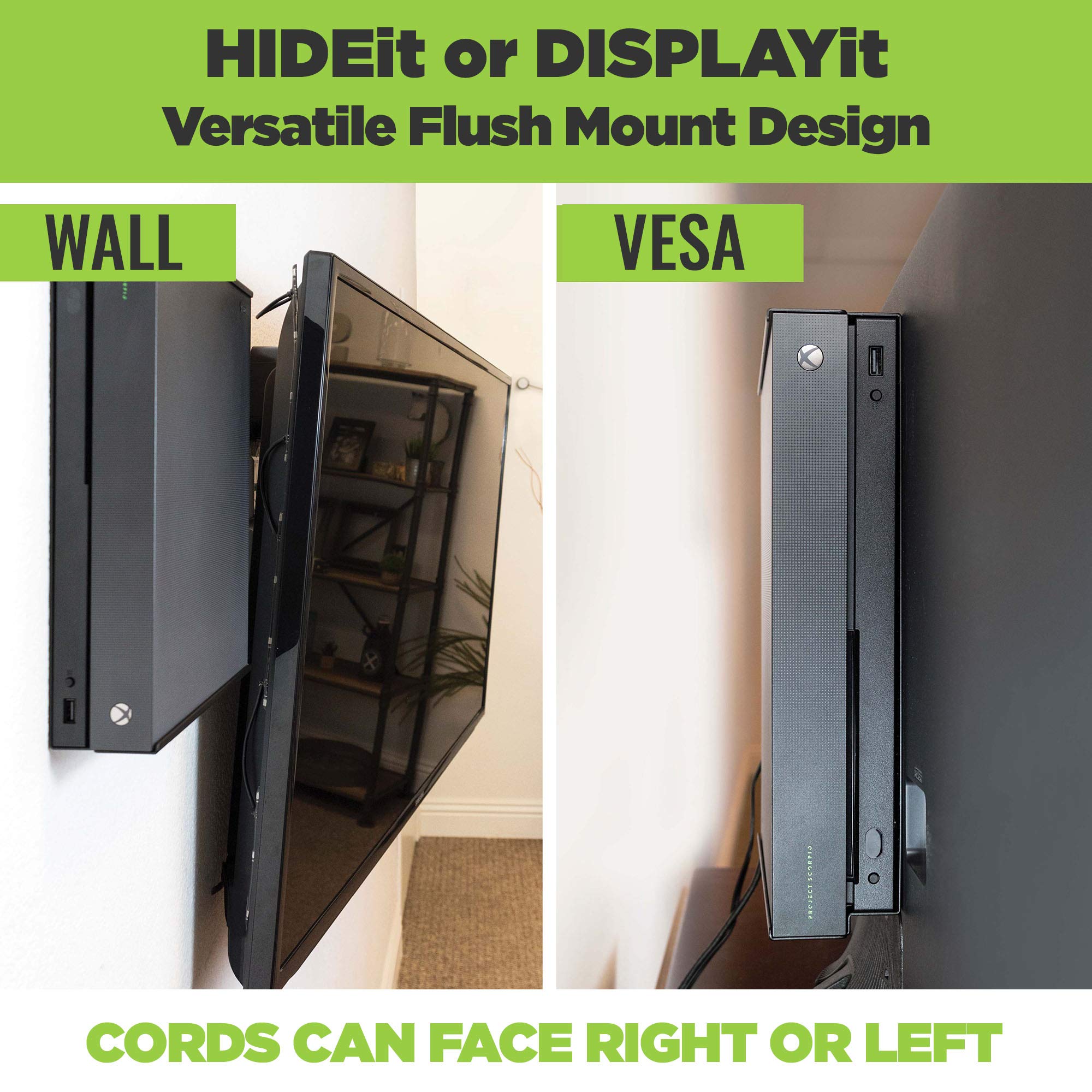 HIDEit X1X Wall Mount Bundle - Steel Mount for Xbox One X & 2 Controllers | Secure TV Storage Solution | Perfect for Gaming Setup & Space-Saving Home Entertainment