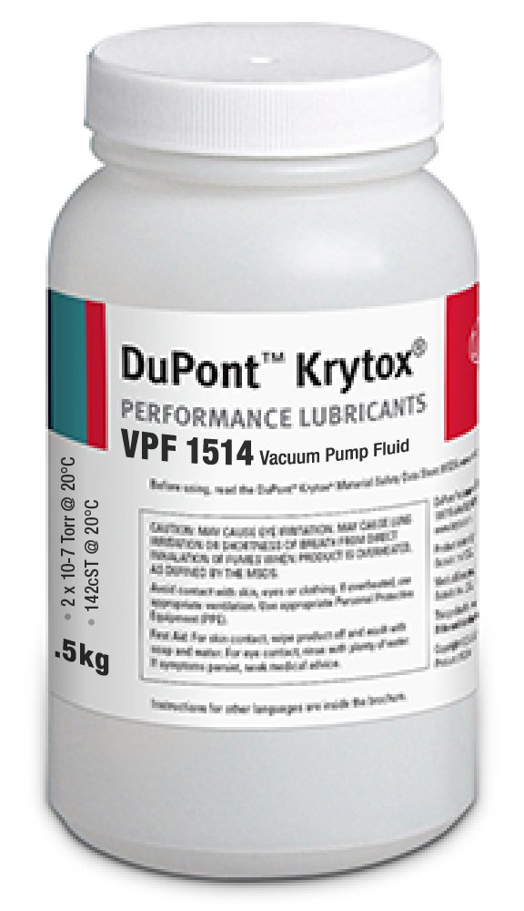 Krytox 1514 High Vacuum Pump Oil - 0.5 kg (1.1 lb) Low Vapor Pressure Fluid (2×10⁻⁷ Torr at 20°C) for Laboratory, Semiconductor & Industrial Vacuum Systems