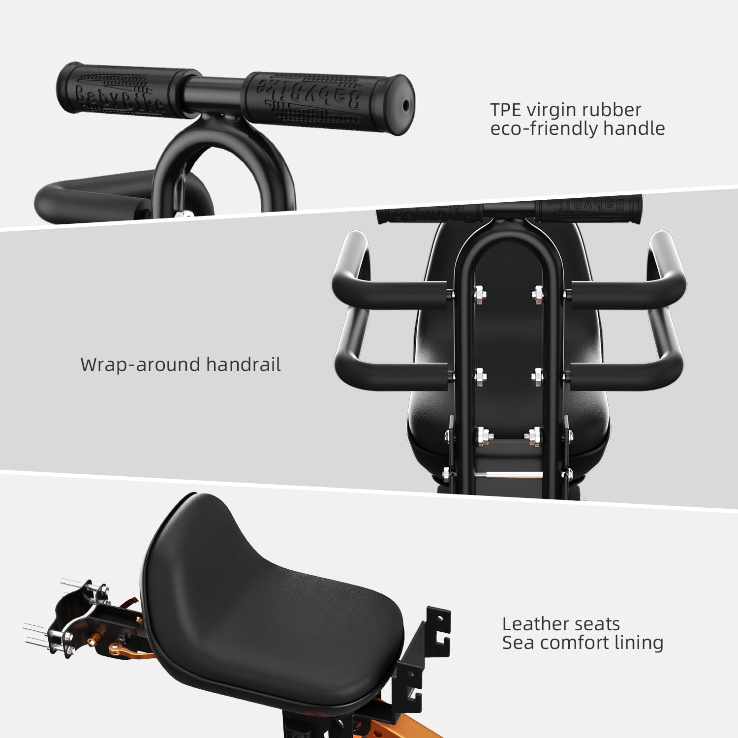 Best Kids Bike Seat for 1-5 Year Olds - Adjustable Guardrail & High Back Cushion - Safe Mountain Bicycle Child Carrier for Toddlers - Perfect for Family Cycling & Outdoor Adventures