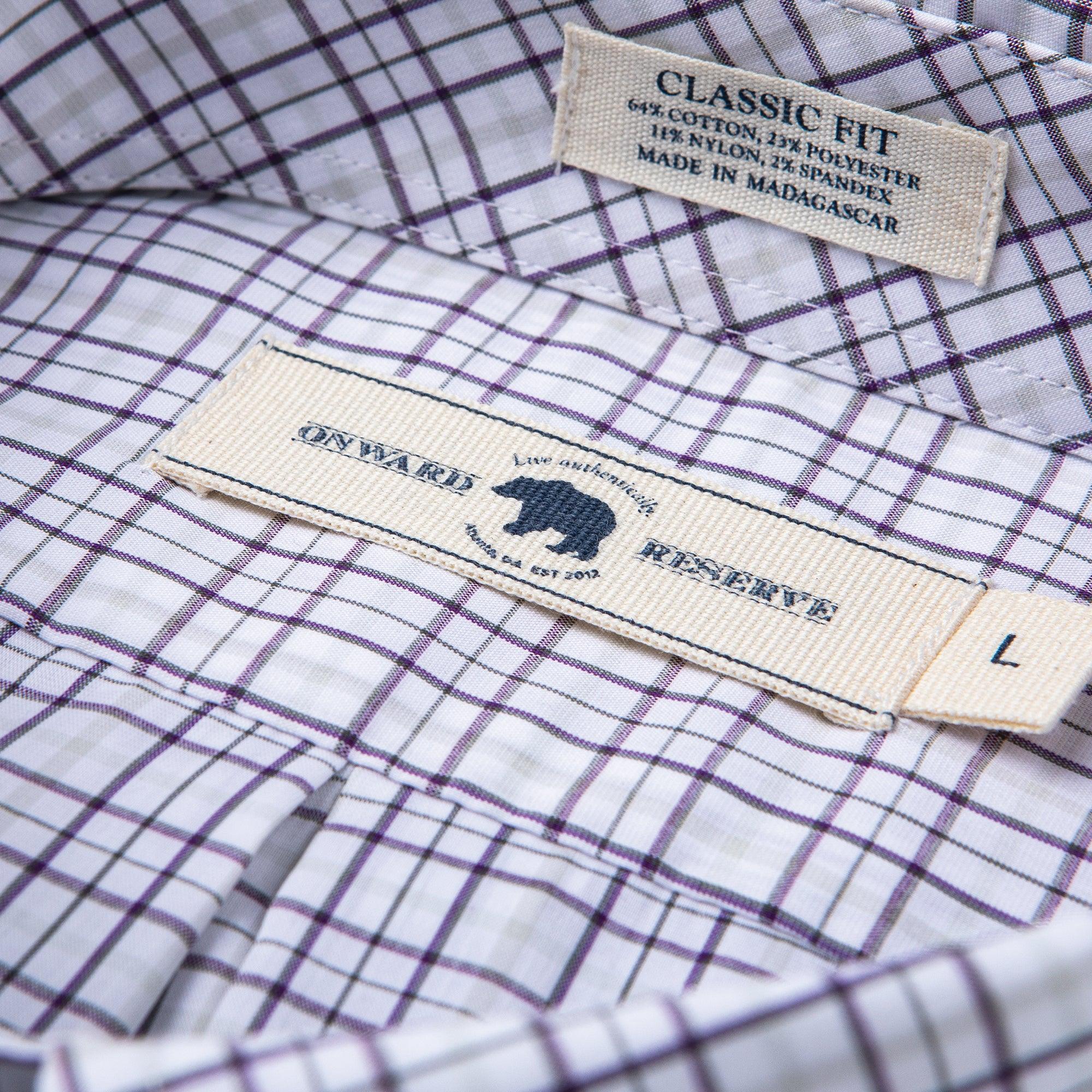 All Team Tattersall Button Down Shirt - Classic Purple Plaid Casual Dress Shirt for Men | Perfect for Office, Business Meetings & Smart Casual Outfits