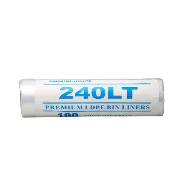Premium Clear 240Lt Roll Trash Bags - Heavy Duty Garbage Liners for Kitchen, Office & Outdoor Use - Leak Proof & Tear Resistant